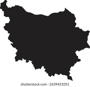 Bulgaria black map silhouette vector style with white background