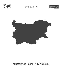 Bulgaria Blank Vector Map Isolated on White Background. High-Detailed Black Silhouette Map of Bulgaria.