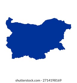 Mapa azul de Bulgaria. Bulgaria mapa Vector. Mapa de Bulgaria sobre fondo blanco. Adecuado para educación, infografías, diseño de viajes, presentaciones y gráficos de geografía europea