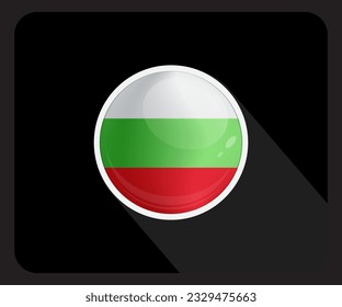 Bulgaria Circle Glossy Pride Flag Icon

