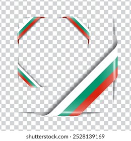 Bulgaria corner national flag with shadow