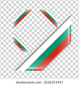 Bulgaria corner national flag with shadow