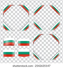 Bulgaria corner national flag with shadow
