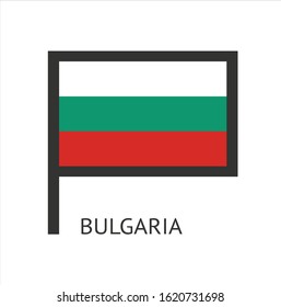 
bulgaria country flag symbol icon with a white background