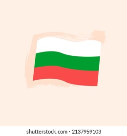 Bulgaria Country Flag. Vector Illustration of Travel Symbol.