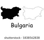 Bulgaria Country Map. Black silhouette and outline isolated on white background. EPS Vector