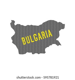 Bulgaria country map made up of vector bulgaria text