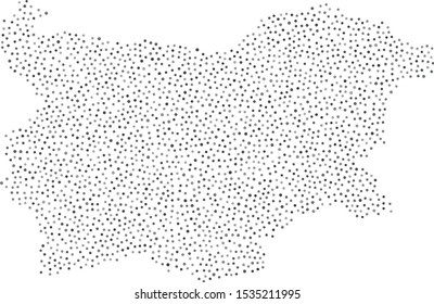 Bulgaria dotted map. Dots are arranged randomly