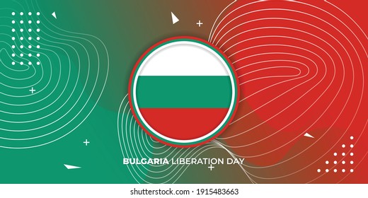 Bulgaria emblem flag vector illustration with abstract background. good template for Bulgaria Independence Day or Liberation Day design.