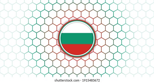 Bulgaria emblem flag vector illustration with hexagonal background. good template for Bulgaria Independence Day or Liberation Day design.