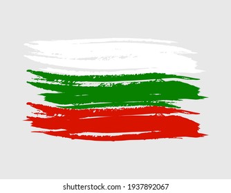 Bulgaria Europe country flag vector background  icon watercolor dry brush ink texture illustration independence Day celebration banner 