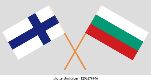 Bulgaria and Finland. The Bulgarian and Finnish flags. Official colors. Correct proportion. Vector illustration