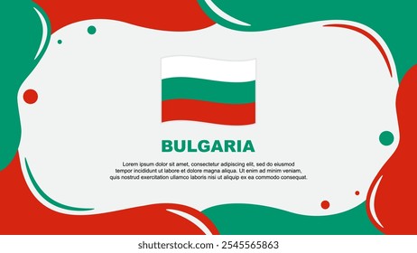 Bulgaria Flag Abstract Background Flat Design Template. Bulgaria Independence Day Banner Wallpaper Vector Illustration. Bulgaria Banner