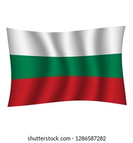 Bulgaria flag background with cloth texture. Bulgaria Flag vector illustration eps10. - Vector