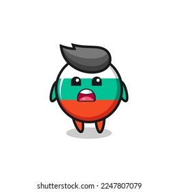 bulgaria flag badge illustration with apologizing expression, saying I am sorry , cute style design for t shirt, sticker, logo element