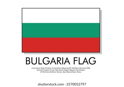 Bulgaria flag banner Bulgaria flag with white background illustration design Bulgaria independence day banner design 