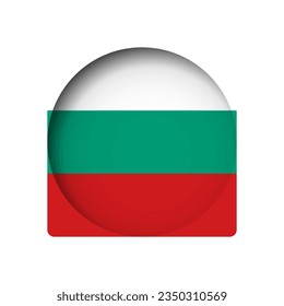 Bulgaria flag - behind the cut circle paper hole with inner shadow.