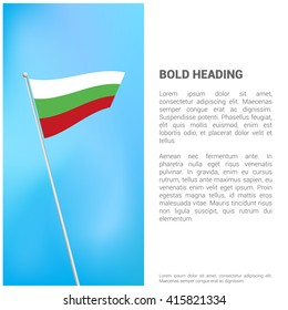 Bulgaria flag Brochure - Vector Flyer Cover Page Design