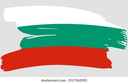 Bulgarien Fahne Pinsel Farbe Textur. Grunge Bulgarien Flagge. Bulgarische Emblem-Pinsel-Konzept