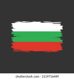 Bulgaria flag with brush stroke background