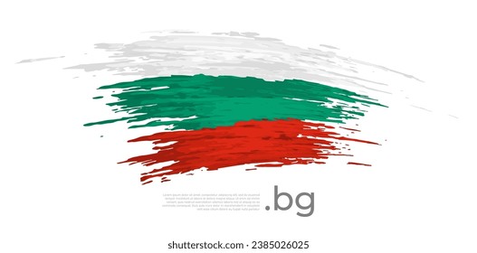 Bulgaria flag. Brush strokes, grunge. Stripes colors of the bulgarian flag on a white background. Vector design national poster, template, place for text. State patriotic banner of bulgaria, flyer