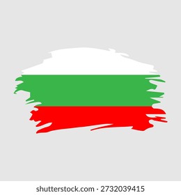  Pincelada da bandeira da Bulgária - Uma representação vibrante da bandeira nacional búlgara com uma textura pintada distinta