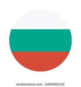 Bulgaria flag. Button flag icon. Standard color. Circle icon flag. Computer illustration. Digital illustration. Vector illustration.