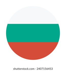 Bulgaria flag. Button flag icon. Standard color. Circle icon flag. Computer illustration. Digital illustration. Vector illustration.