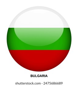 BULGARIA flag button on white background