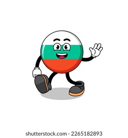 bulgaria flag cartoon walking , character design