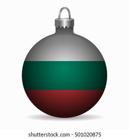 bulgaria flag christmas ball vector