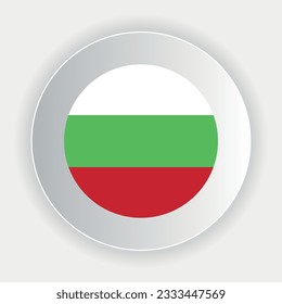 Bulgaria flag in circle shape. official colors and proportions correctly. Vector illustration. eps 10.