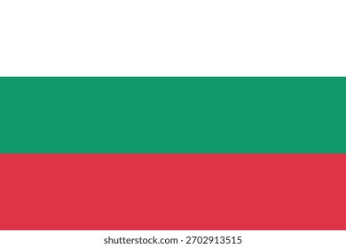 Bulgarien Flagge, klare Linien, Vektorgrafik mit leicht erweichten Farben, 2 x 3 Proportionen