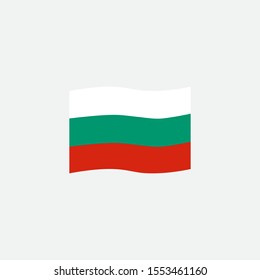 Bulgaria flag colors flat icon, vector sign, Bulgaria waving flag colorful pictogram isolated on white. Symbol, logo illustration. Flat style design