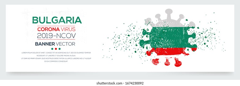 Bulgaria flag with corona virus Symbol, (2019-nCoV), vector illustration.