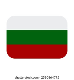 Bulgaria flag design icon emoticon. Vector illustration on white background of Bulgaria flag.