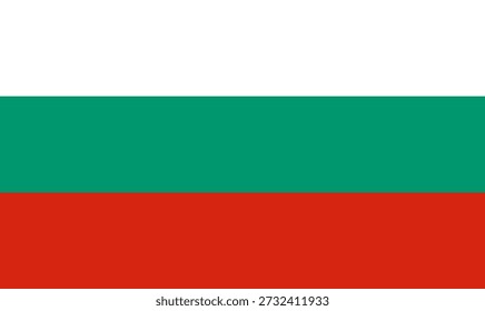 Bulgaria flag displayed outside on a clear day with blue sky and sunlight shining
