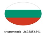 Bulgaria flag ellipse shaped. vector