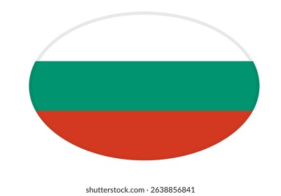 Bulgaria flag ellipse shaped. vector