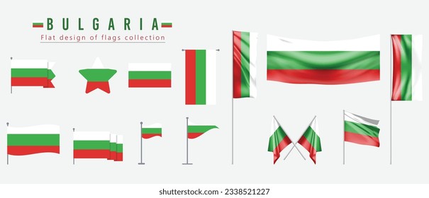 Bulgaria flag, flat design of flags collection