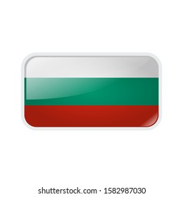 Bulgaria flag in the form of glossy button can be used for independence day or other events isolated on white background. vector design illustration EPS 10
