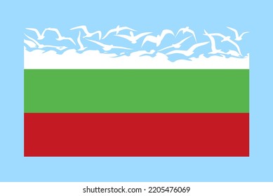 Bulgaria flag with freedom concept, independent country idea, Bulgaria flag transforming into flying birds vector, sovereignty metaphor, flat design