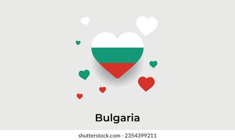 Bulgaria flag heart shape country icon vector illustration