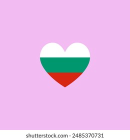 Bulgarien Fahne in Herzform Vektorgrafik Stock Illustration.