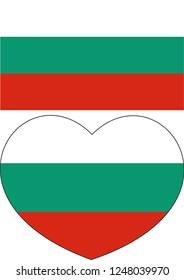 Bulgaria flag in a Heart vector, sticker, language