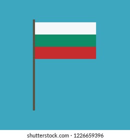 Bulgaria flag icon in flat design. Independence day or National day holiday concept.