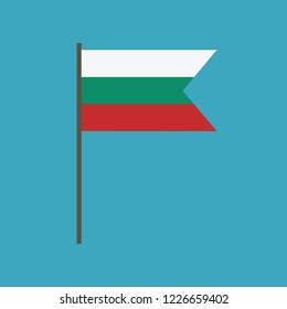 Bulgaria flag icon in flat design. Independence day or National day holiday concept.