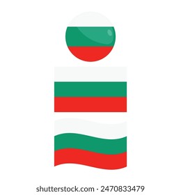 Bulgaria Flag Icon Set Vector Design.