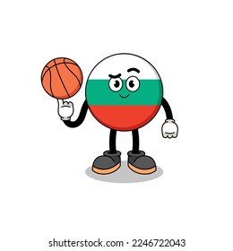 bulgaria flag illustration as a basketball player , character design