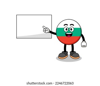 bulgaria flag illustration doing a presentation , character design